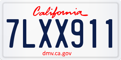 CA license plate 7LXX911