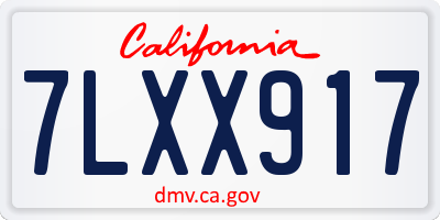 CA license plate 7LXX917