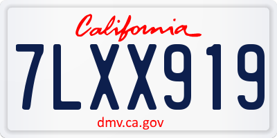 CA license plate 7LXX919