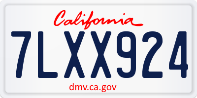 CA license plate 7LXX924