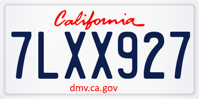 CA license plate 7LXX927