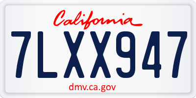 CA license plate 7LXX947