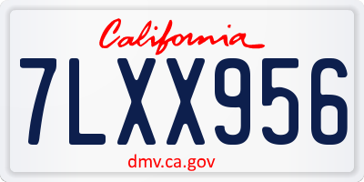 CA license plate 7LXX956