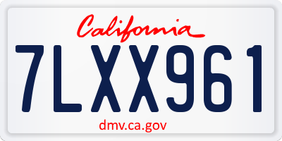 CA license plate 7LXX961