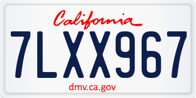 CA license plate 7LXX967