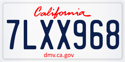CA license plate 7LXX968