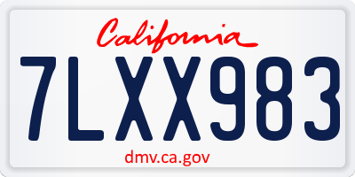 CA license plate 7LXX983