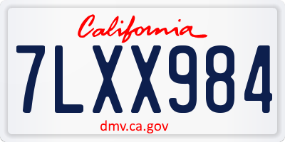CA license plate 7LXX984