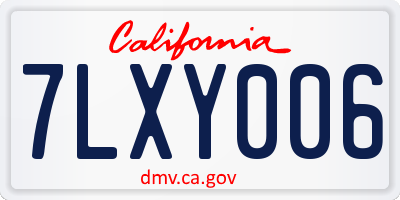 CA license plate 7LXY006