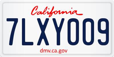 CA license plate 7LXY009