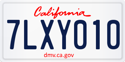 CA license plate 7LXY010