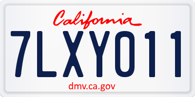 CA license plate 7LXY011