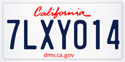 CA license plate 7LXY014