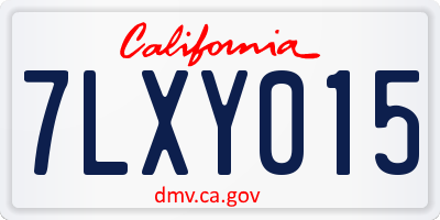 CA license plate 7LXY015