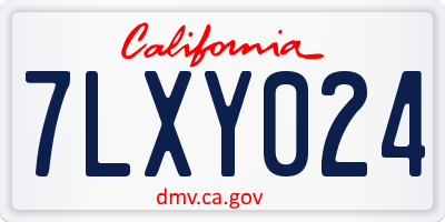 CA license plate 7LXY024