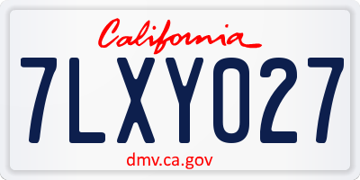 CA license plate 7LXY027