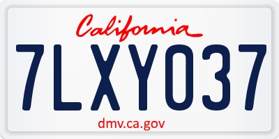 CA license plate 7LXY037