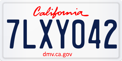 CA license plate 7LXY042