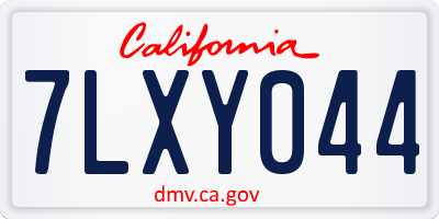 CA license plate 7LXY044