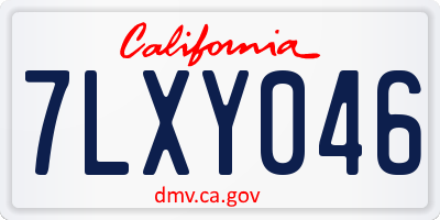 CA license plate 7LXY046