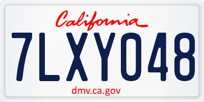 CA license plate 7LXY048