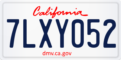 CA license plate 7LXY052