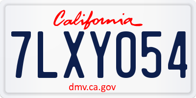 CA license plate 7LXY054