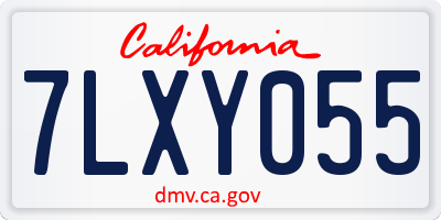 CA license plate 7LXY055