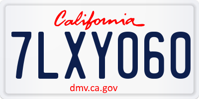 CA license plate 7LXY060