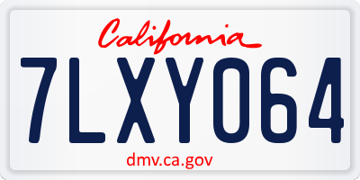 CA license plate 7LXY064