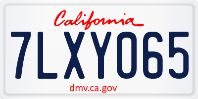 CA license plate 7LXY065