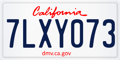 CA license plate 7LXY073