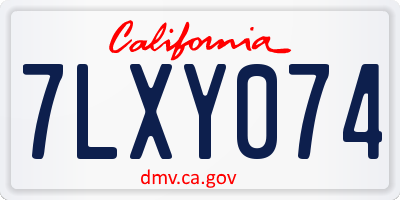 CA license plate 7LXY074