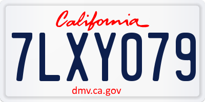 CA license plate 7LXY079
