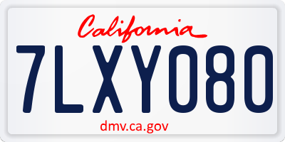 CA license plate 7LXY080