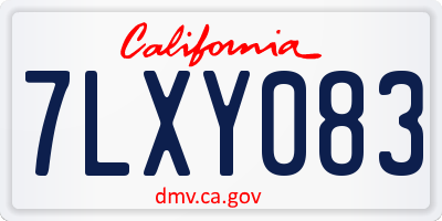 CA license plate 7LXY083