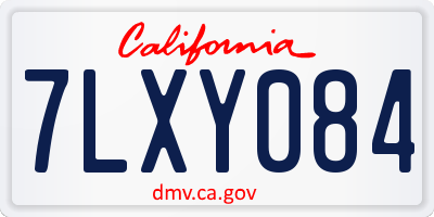 CA license plate 7LXY084