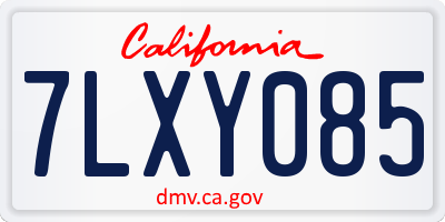 CA license plate 7LXY085