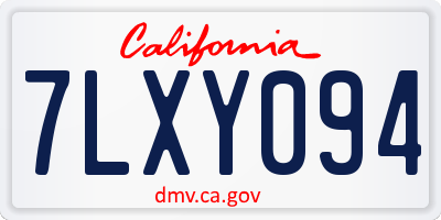 CA license plate 7LXY094