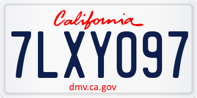 CA license plate 7LXY097