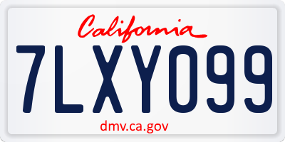 CA license plate 7LXY099