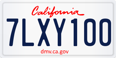 CA license plate 7LXY100