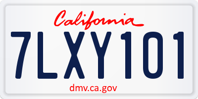 CA license plate 7LXY101