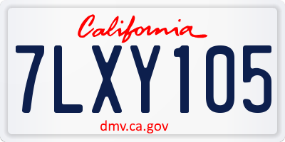 CA license plate 7LXY105