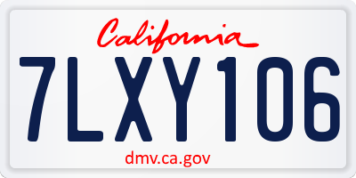 CA license plate 7LXY106