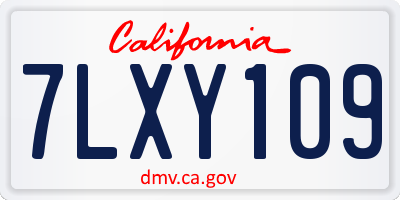 CA license plate 7LXY109