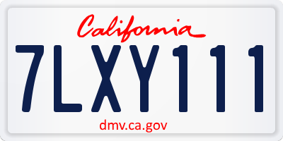 CA license plate 7LXY111