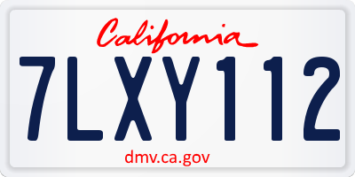 CA license plate 7LXY112