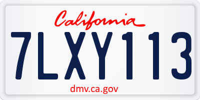 CA license plate 7LXY113