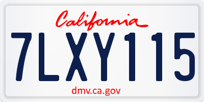 CA license plate 7LXY115